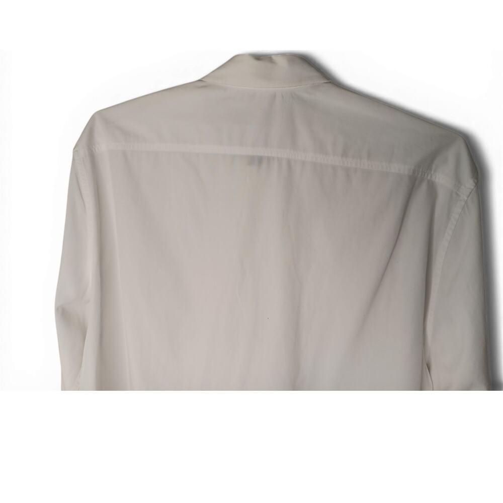 Burberry Men’s White Button Down Shirt Nova Check Trim Size M Business Casual - Picture 10 of 14